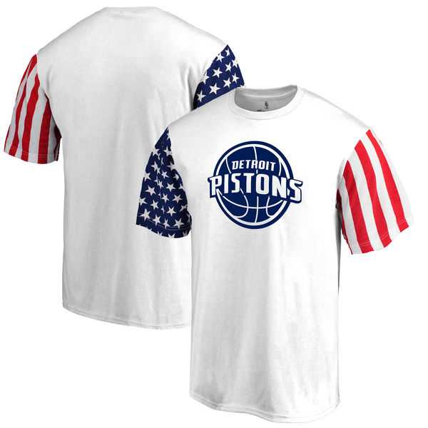 Men's Detroit Pistons Fanatics Branded Stars & Stripes T-Shirt White FengYun,We sell and wholesale Men's Detroit Pistons Fanatics Branded Stars & Stripes T-Shirt White FengYun on line form chian!